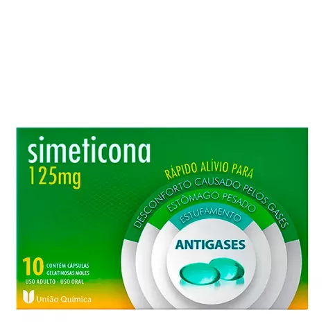 Antigases Simeticona 125mg Genérico União Química 10 Cápsulas